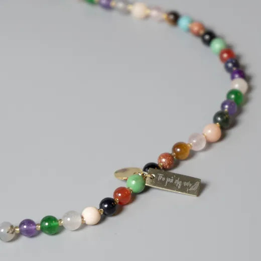Halskæde med natursten i et væld af farver · Indie halskæde fra Lemosch · Niedziella & Friends (7954544165092)