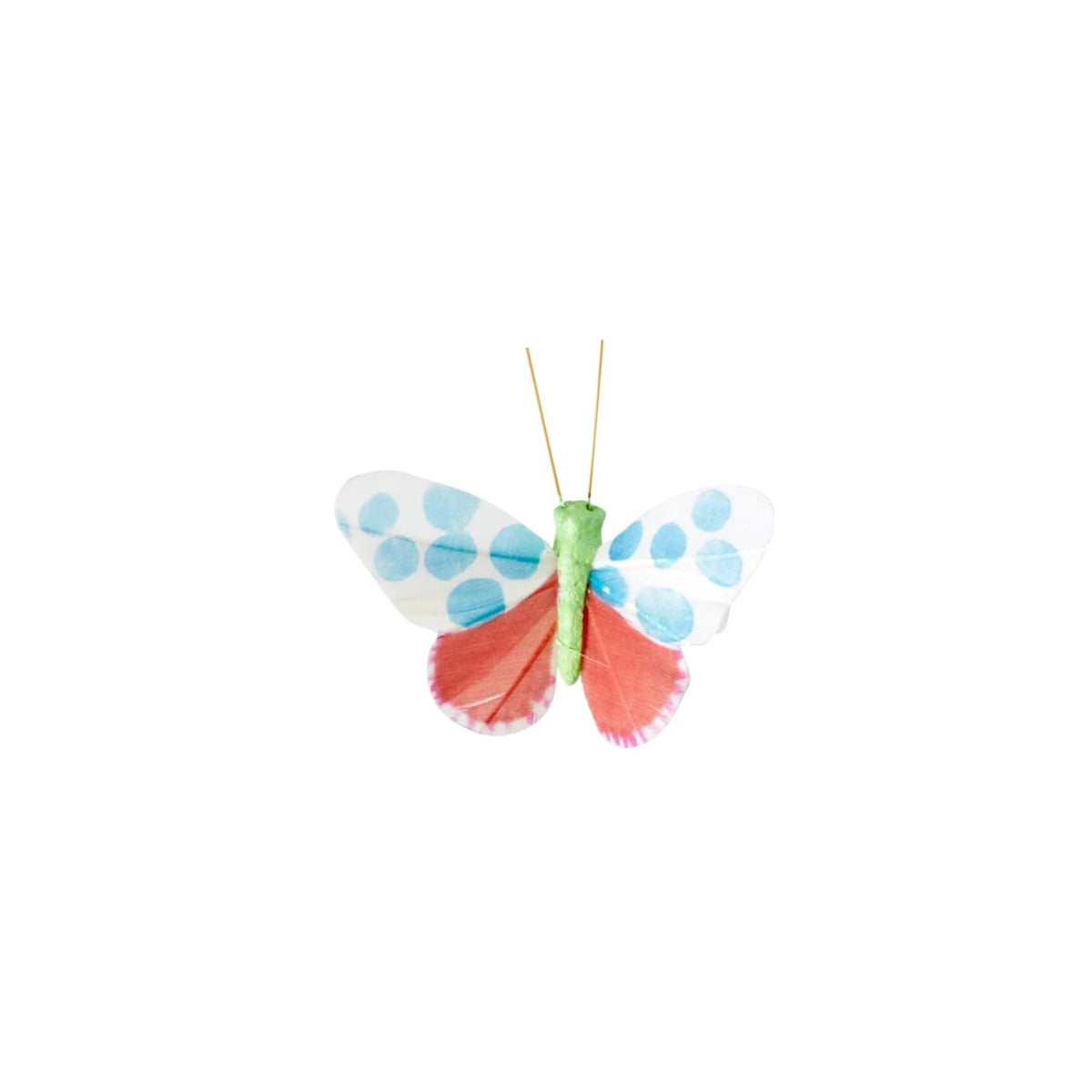 Deko-sommerfugl med lyseblå prikker · Sommerfugl på klip fra Rice · Niedziella & Friends (8354743615833) (8354750824793)