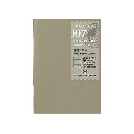 Passport size Refill 007 Free Diary weekly • Traveler's notebook (4789102542983)