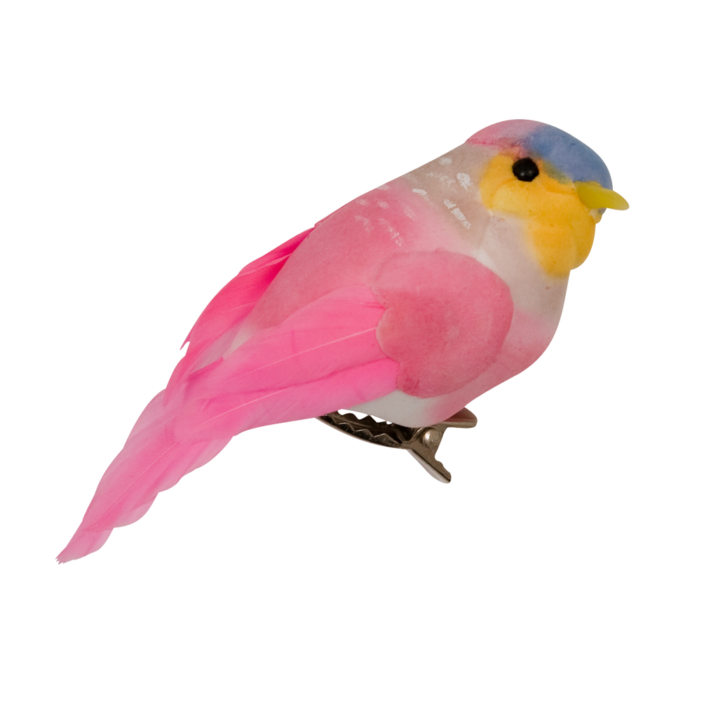 Deko-fugl på klip · lyserød (8354703769945)
