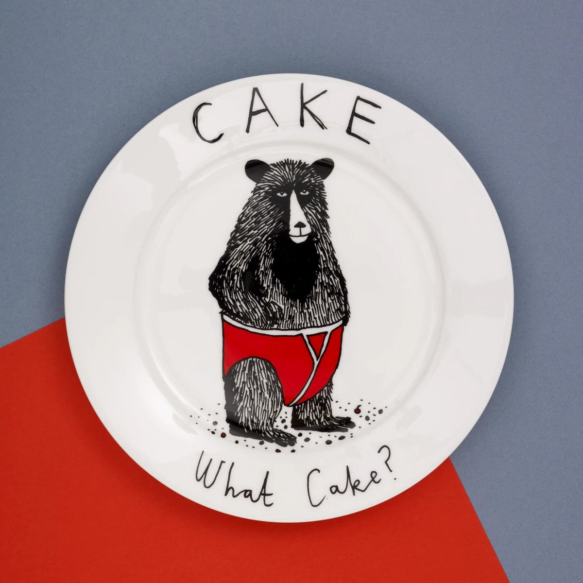 Kagetallerken i porcelæn med bjørn fra Jimbobart · Niedziella & Friends (7823912075492)