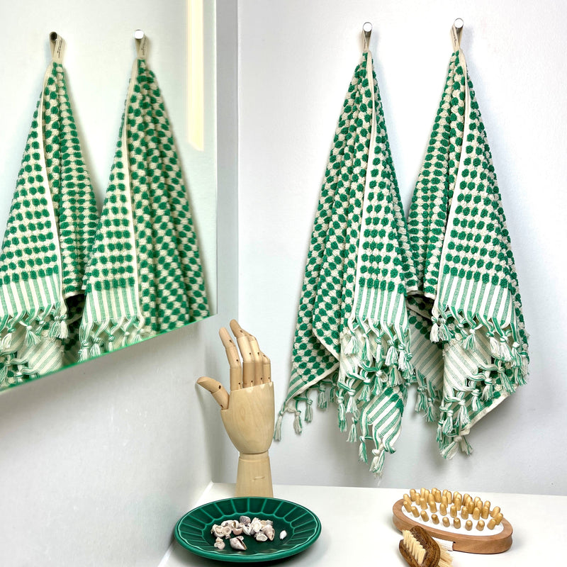 Gæstehåndklæder i bomuld fra Lykïa · farve grøn · produceret i Tyrkiet · Niedziella & Friends (7560575123684)